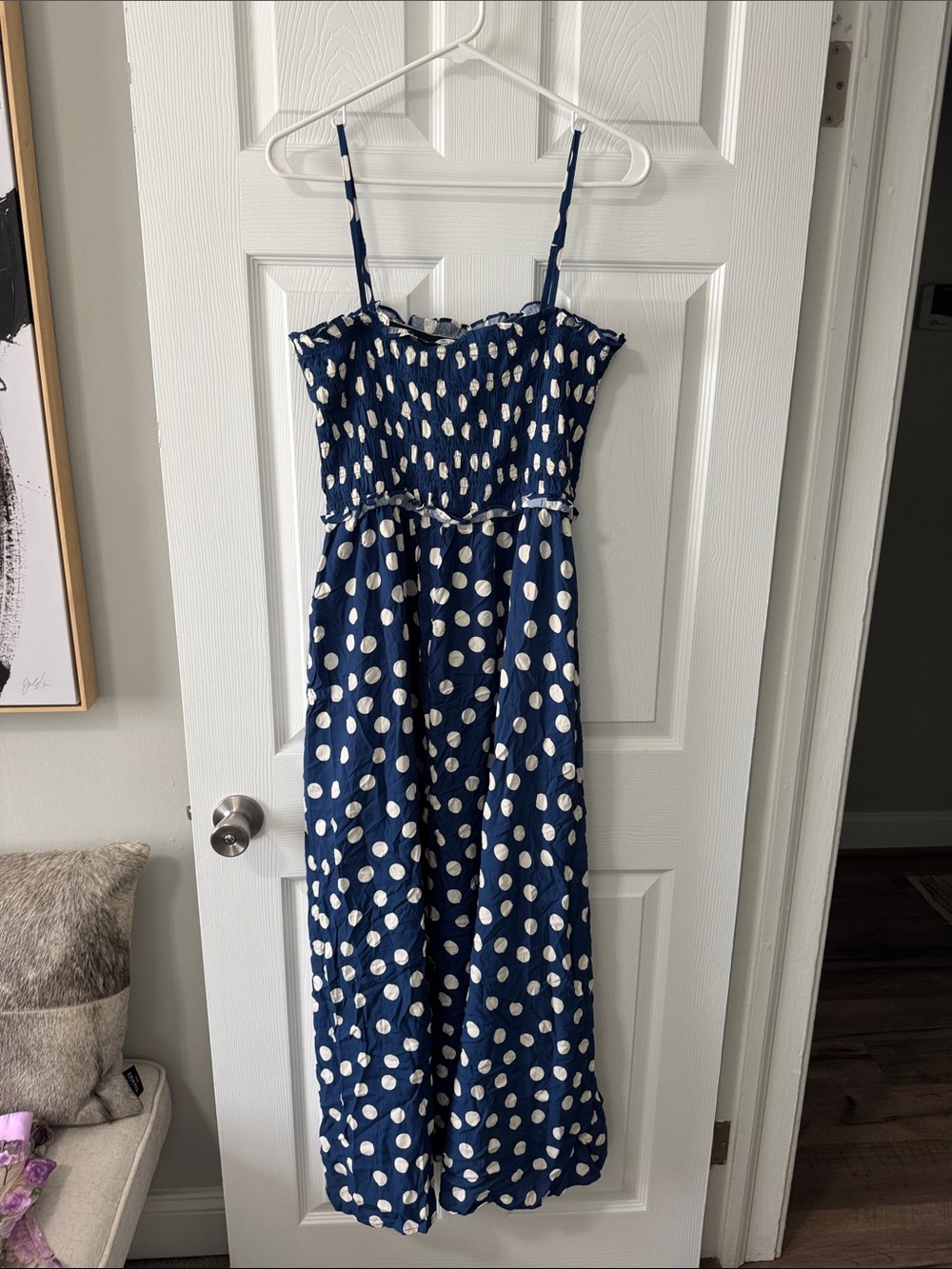 Nwot cupshe Navy and White Polka Dot Maxi Dress